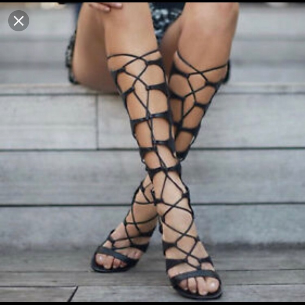 Schutz Shyla Suede Strappy Lace-up Gladiator Sandals